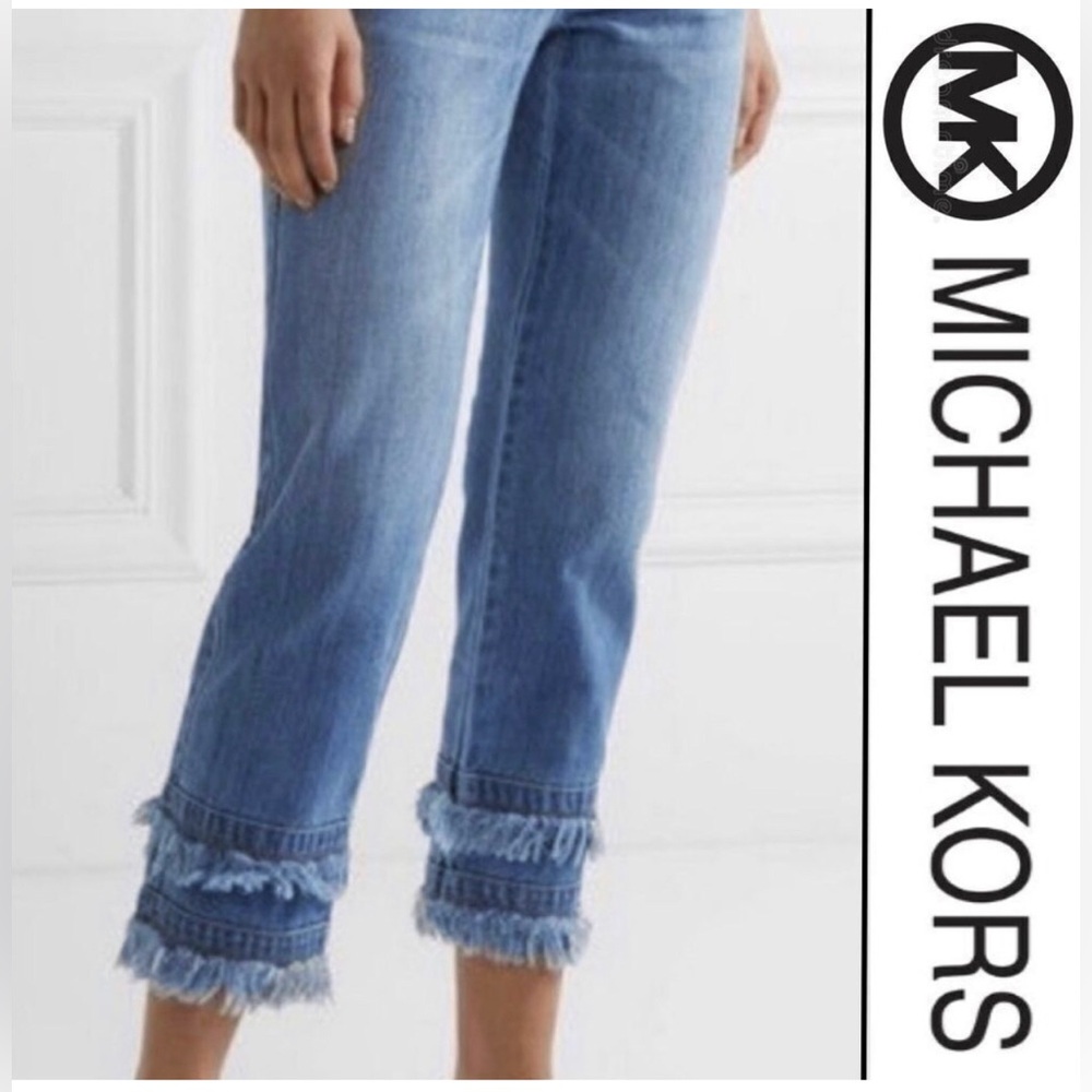 Michael Kors Blue Ankle Cropped Jeans
